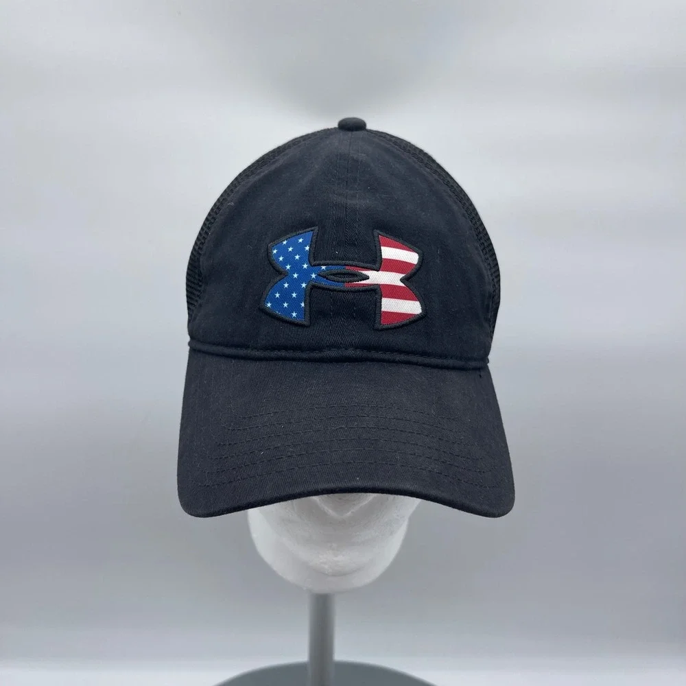 Under Armour 1254276-001 Unisex OSFA Cal Black Freedom Flag Mesh Trucker Hat